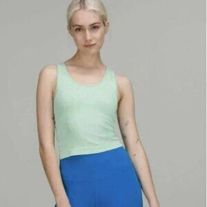 Lululemon Ebb to Street Cropped Racerback Tank Top Size 6, Mint Moment